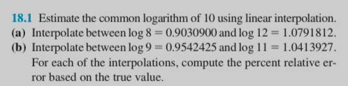 1 8 . 1 Estimate the common logarithm of 1 0