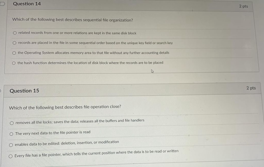 Question 1 4 2 p t s Which of the following best