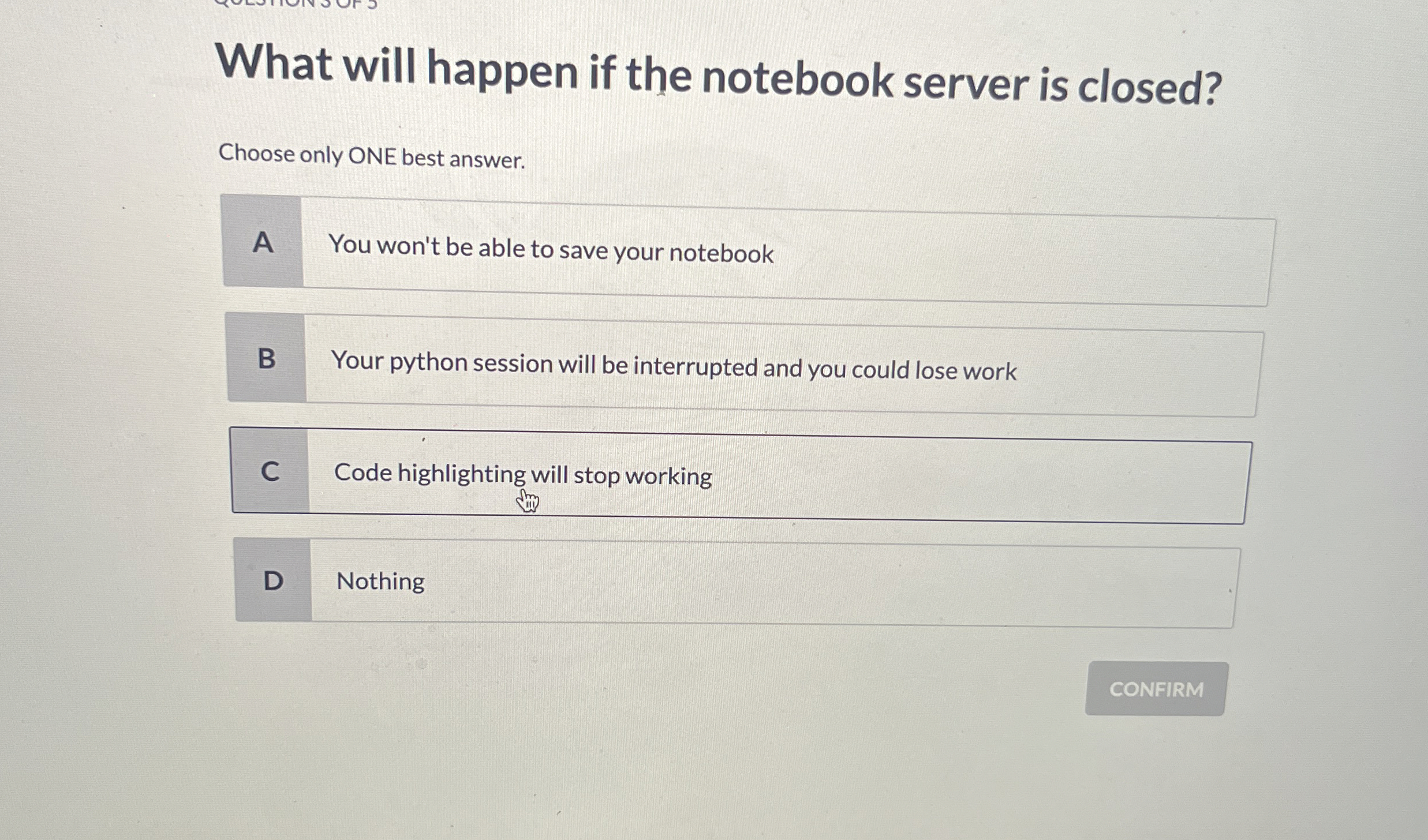What will happen if the notebook server is