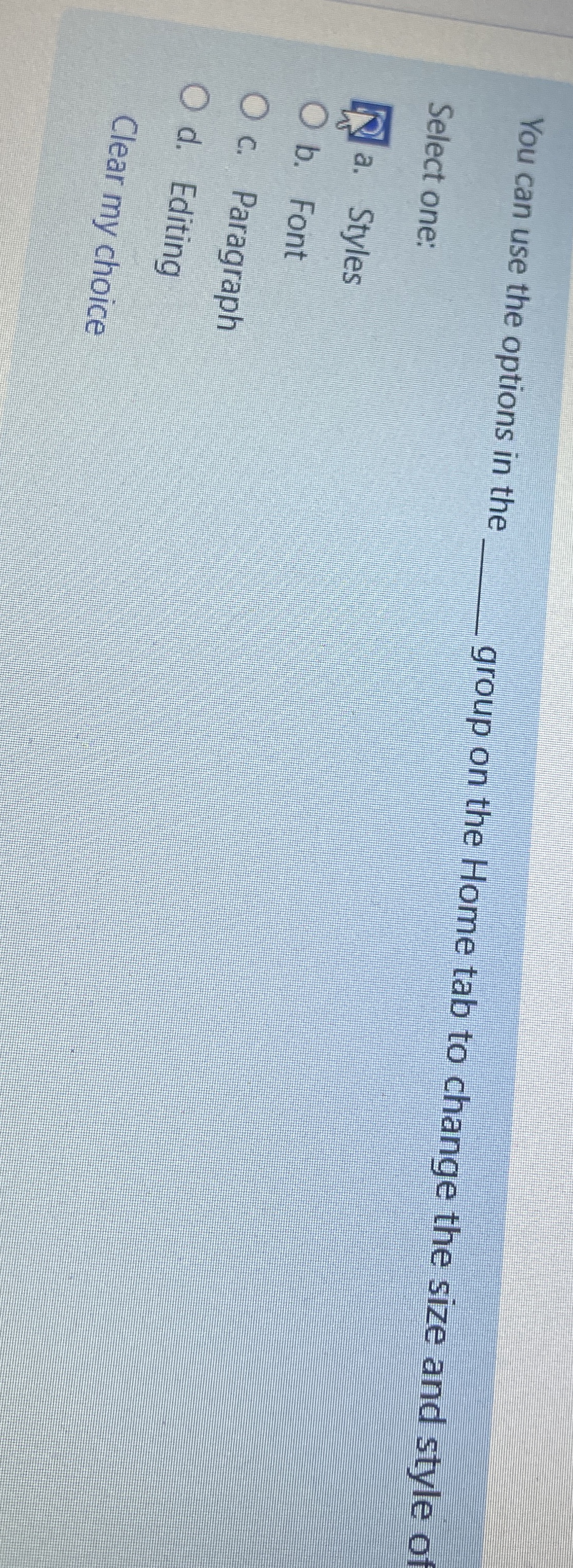 You can use the options in the Select one: group