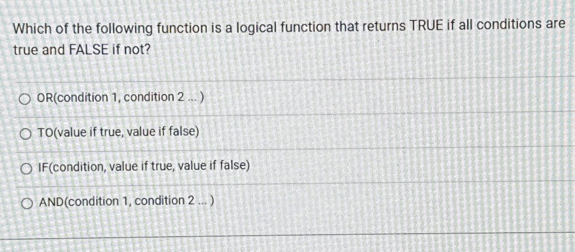 Which of the following function is a logical