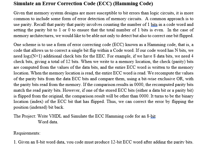 Simulate an Error Correction Code ( ECC ) (