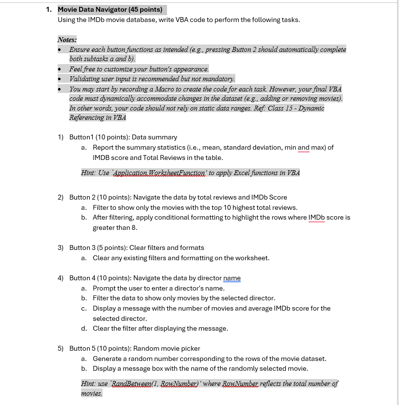 What exact formulas do I need for all five
