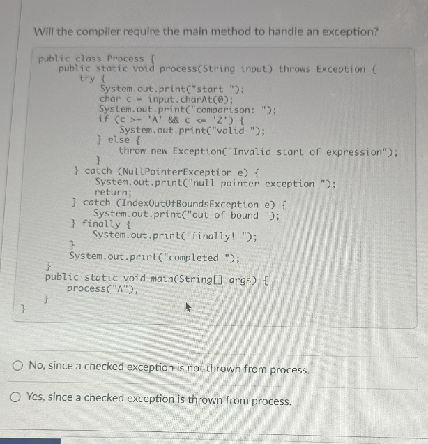 Will the compiler require the main method to