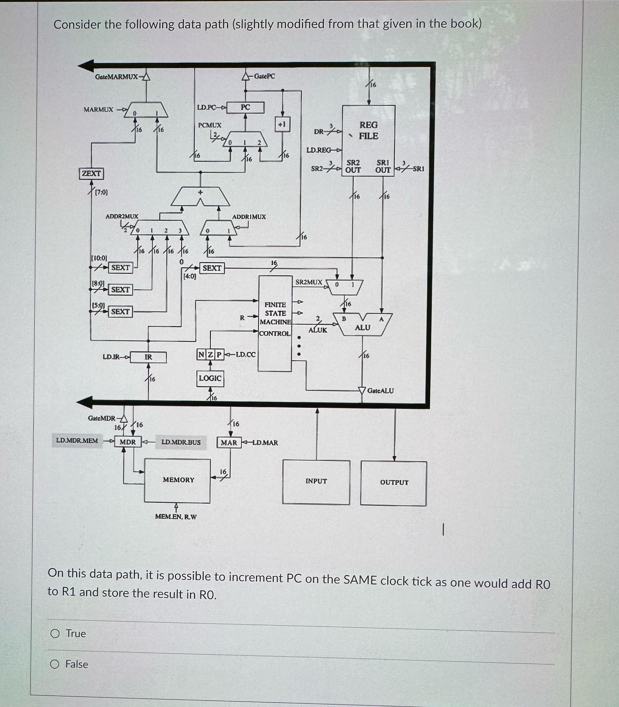 Consider the following data path ( slightly
