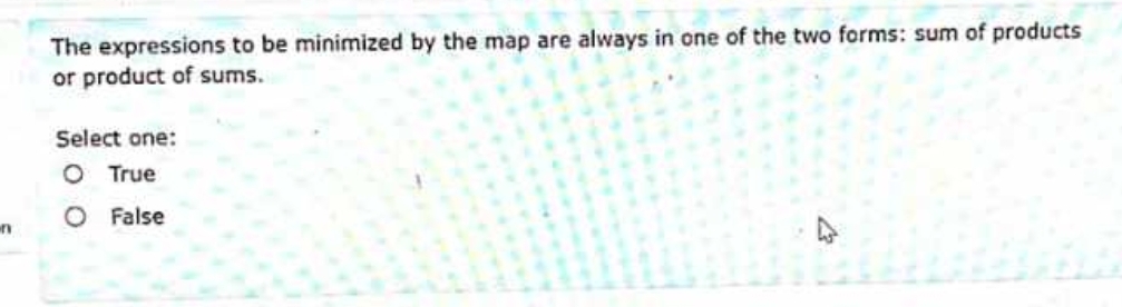 The expressions to be minimized by the map are