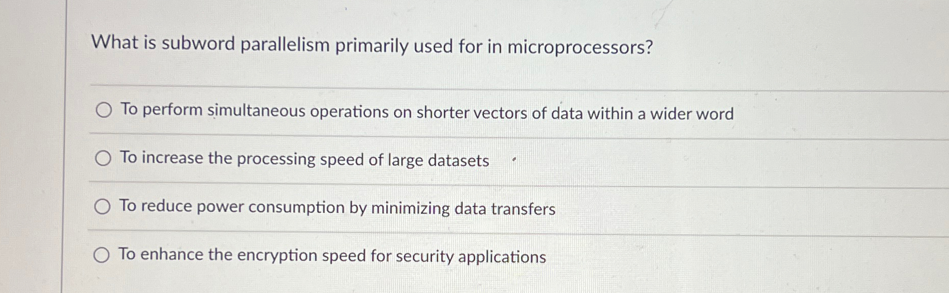 What is subword parallelism primarily used for in