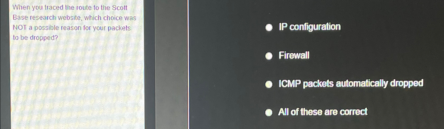 When you traced the route to the Scott Base