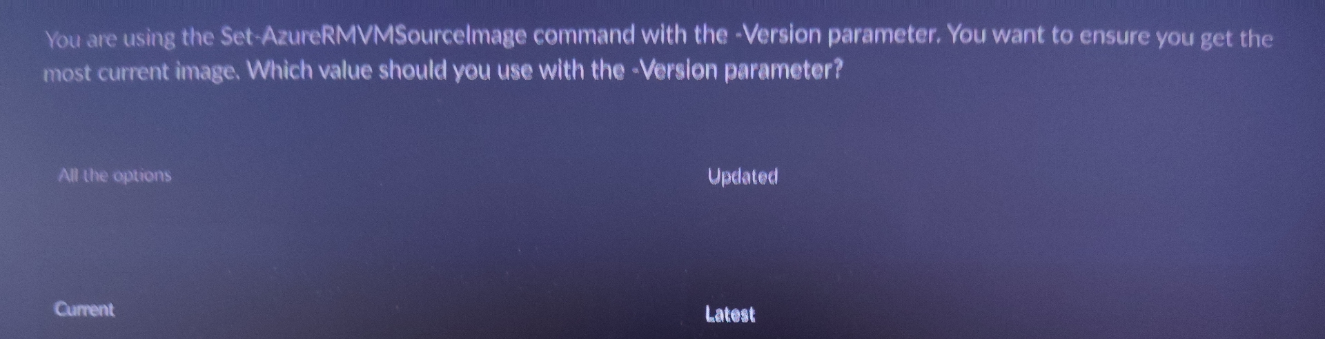 You are using the Set - AzureRMVMSourcelmage