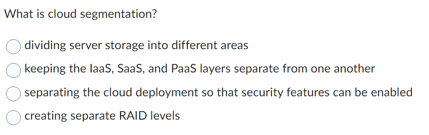 What is cloud segmentation? dividing server