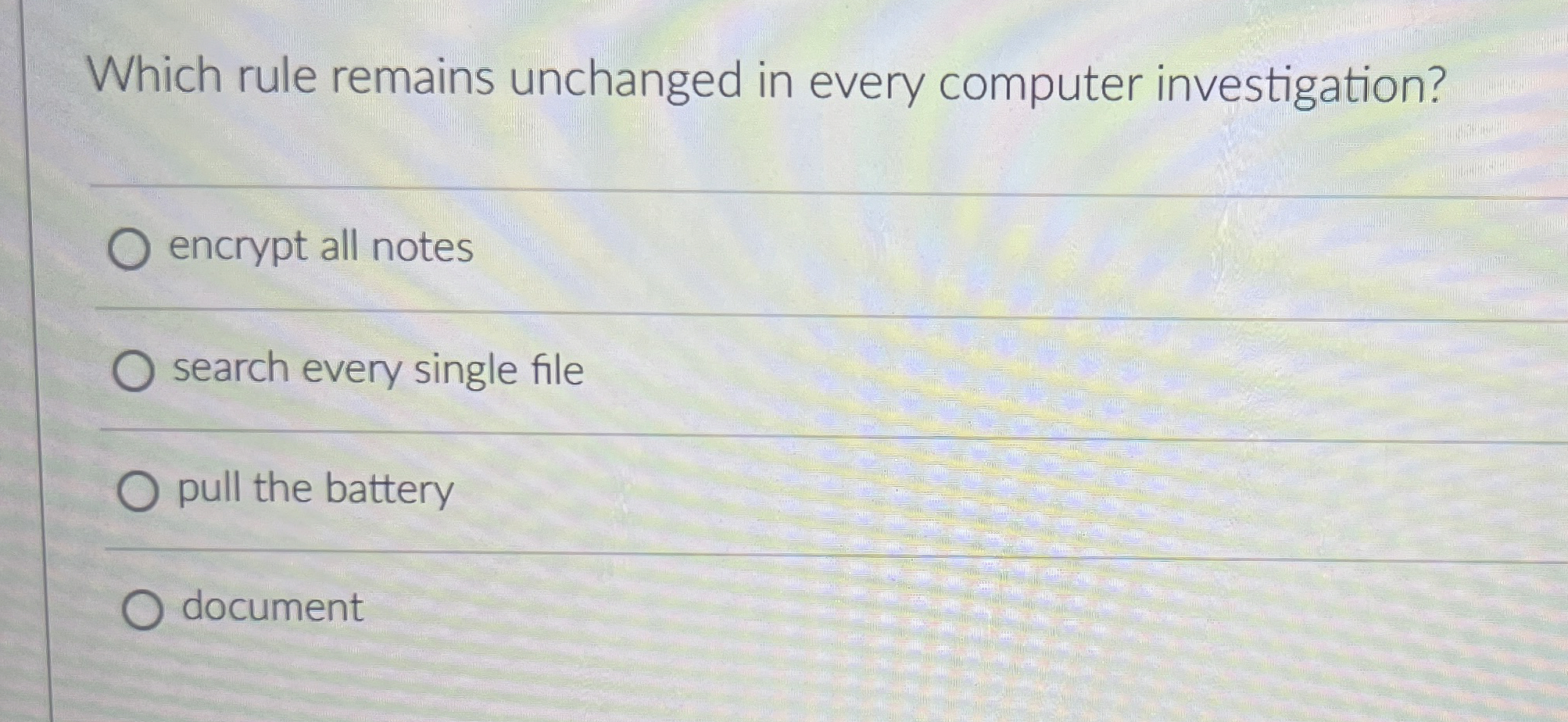 Which rule remains unchanged in every computer