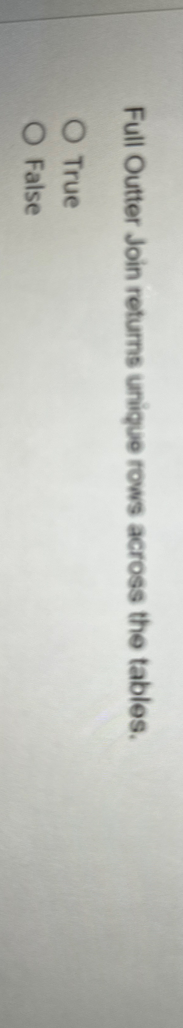 Full Outter Join returns unique rows across the