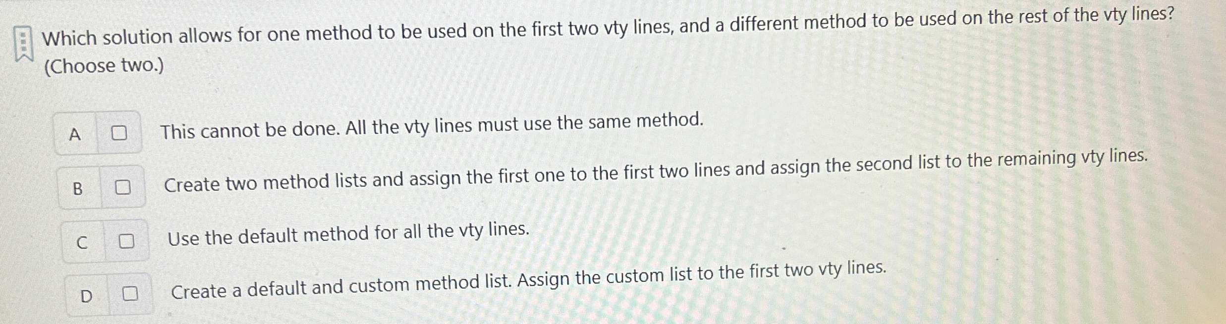 Which solution allows for one method to be used