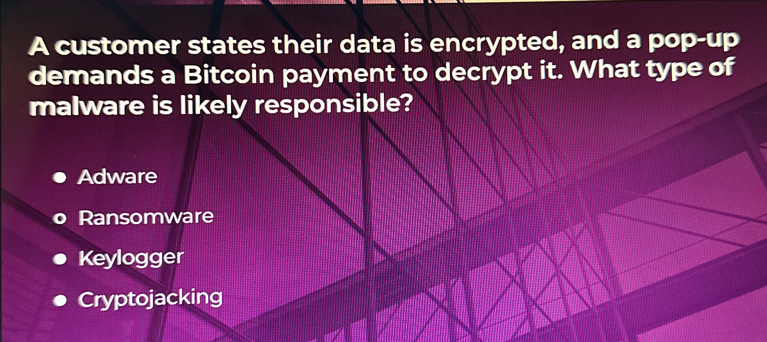 A customer states their data is encrypted, and a