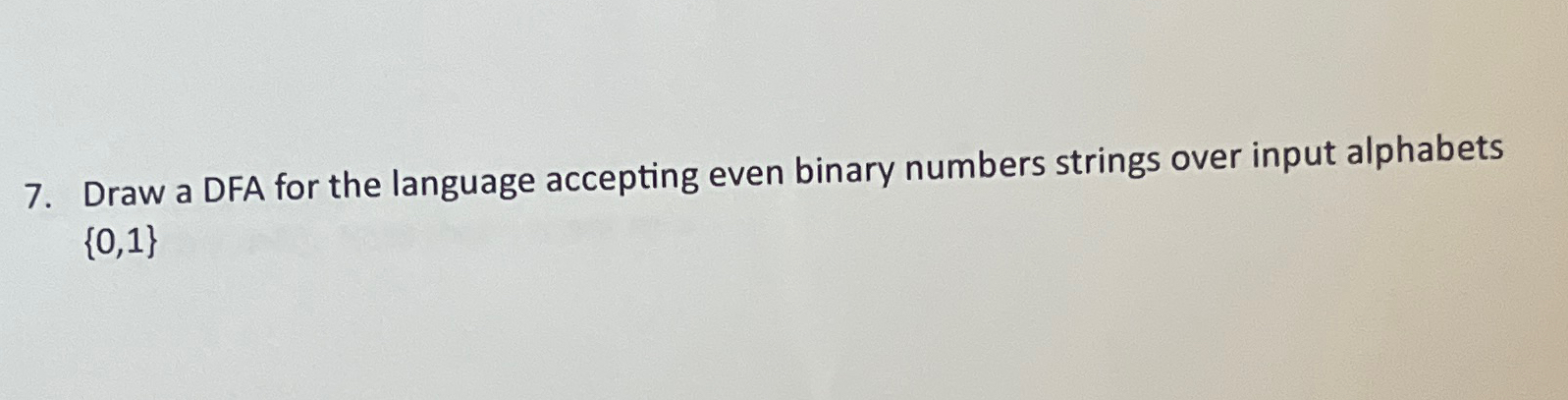 Draw a DFA ON PAPER for the language accepting