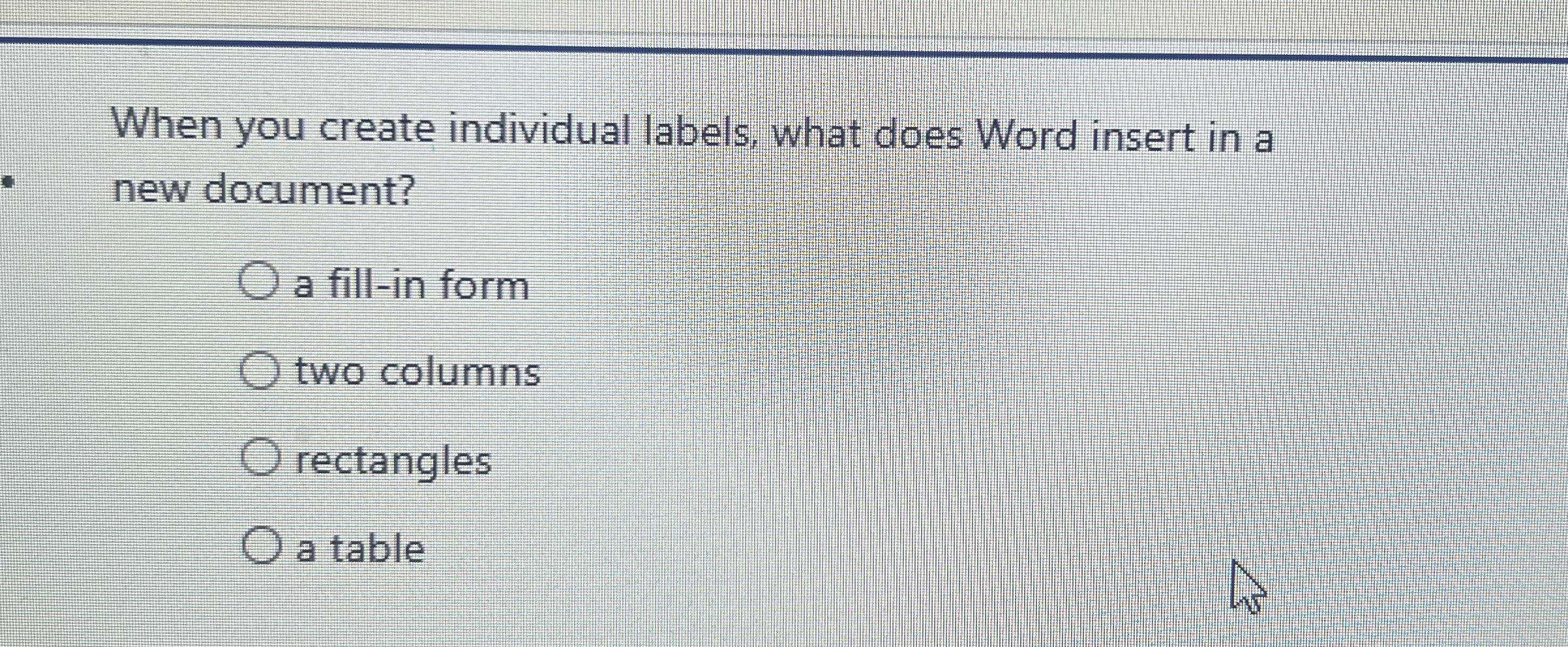 When you create individual labels, what does Word