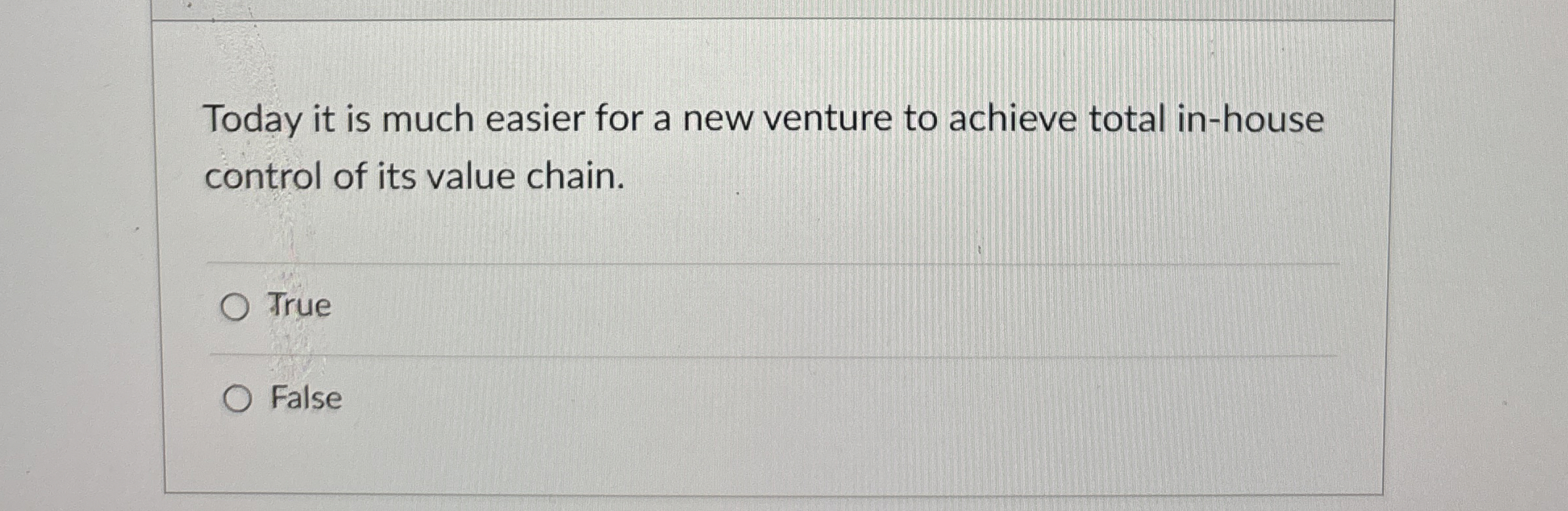 Today it is much easier for a new venture to