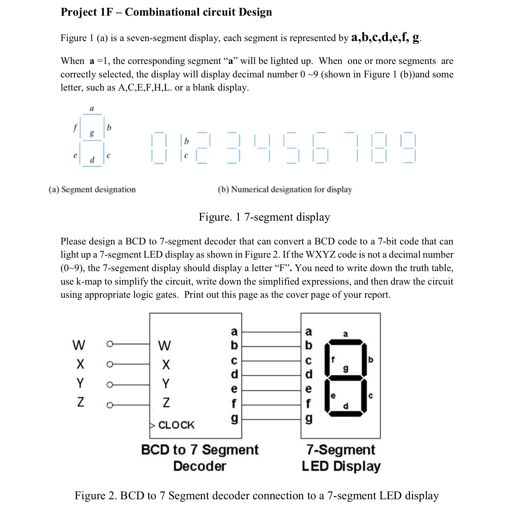 Project 1 F - Combinational circuit Design Figure