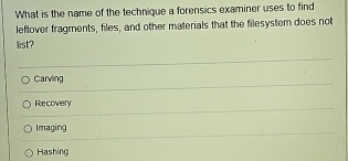 What is the name of the technique a forensics