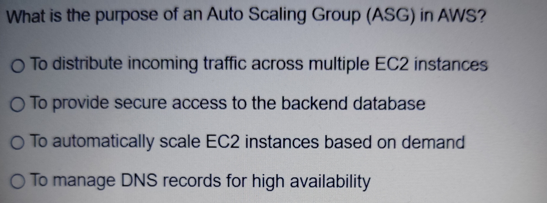 What is the purpose of an Auto Scaling Group (