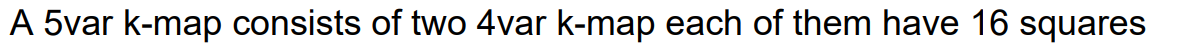 A 5 var k - map consists of two 4 var k - map