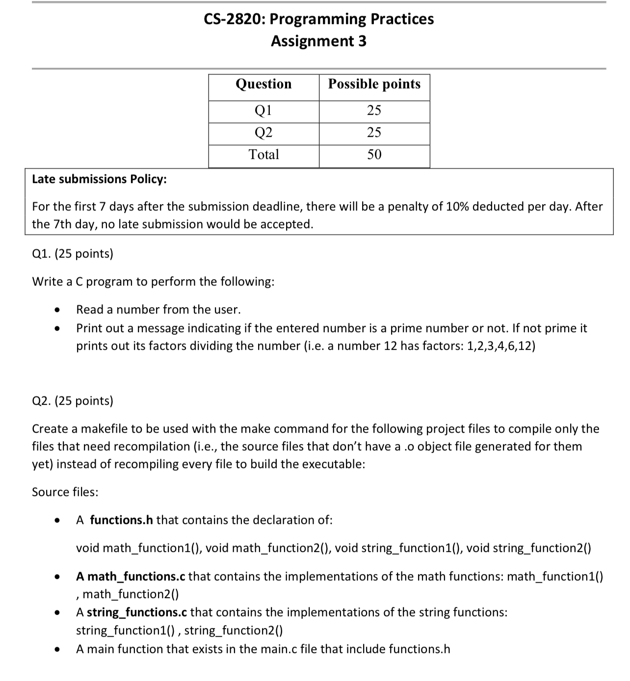 CS - 2 8 2 0 : Programming Practices using linux