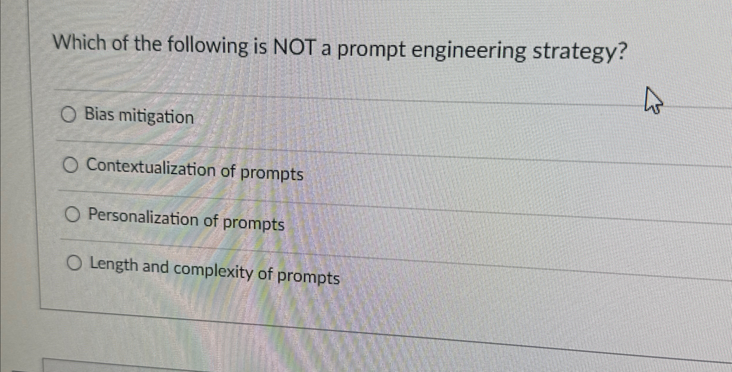 Which of the following is NOT a prompt