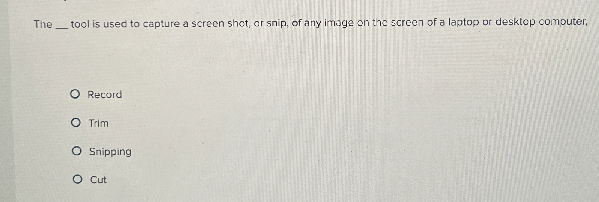The q , tool is used to capture a screen shot, or