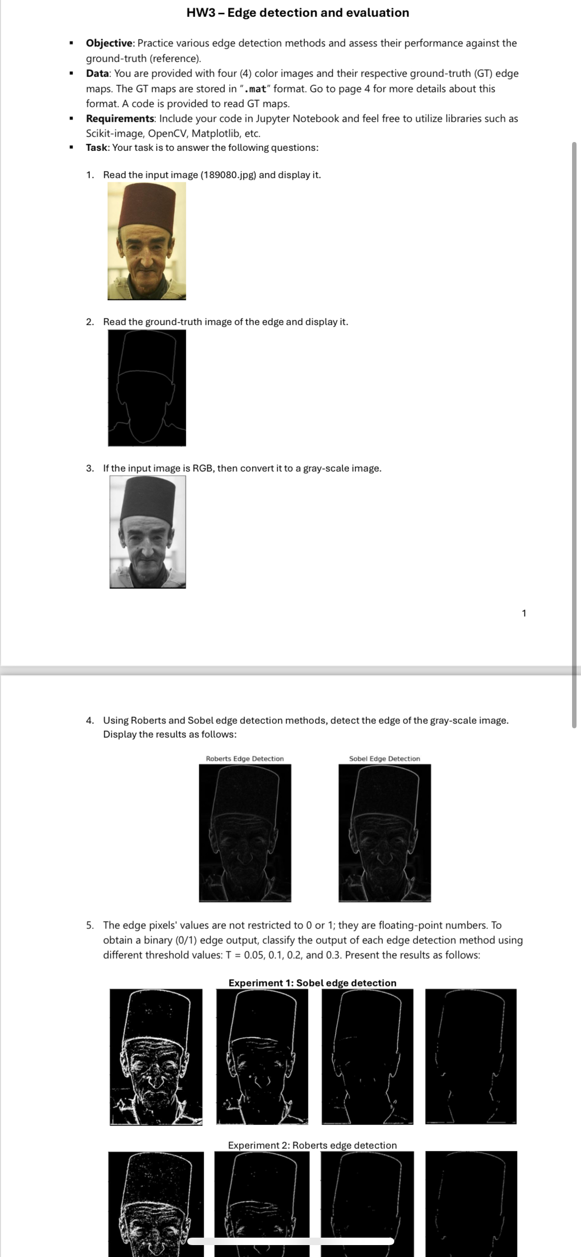 HW 3 - Edge detection and evaluation Objective: