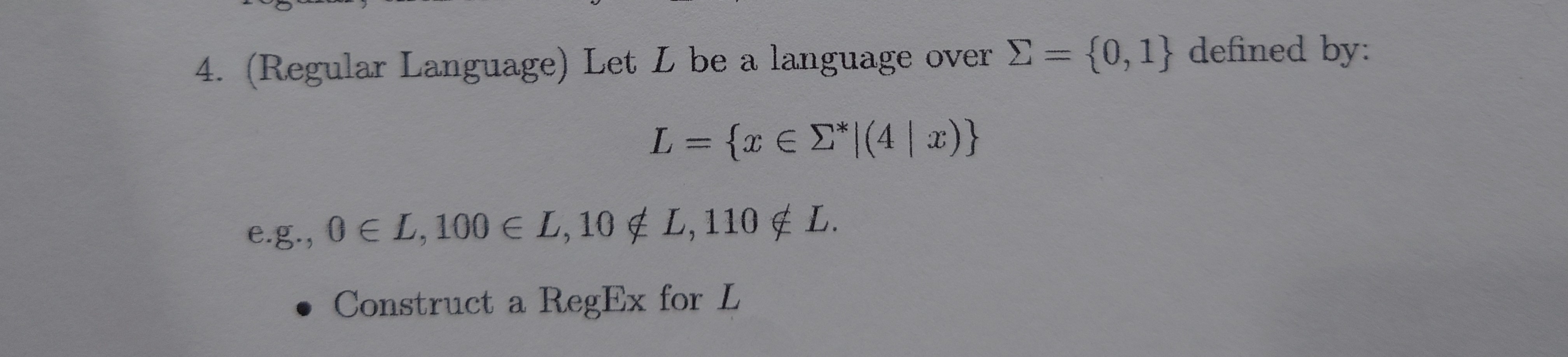 Please look at the picture. ( Regular Language )