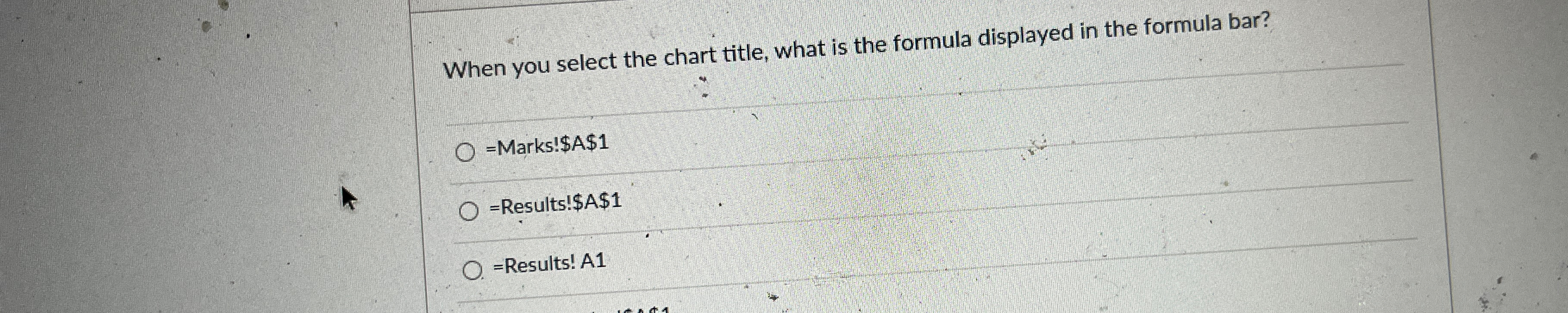 When you select the chart title, what is the