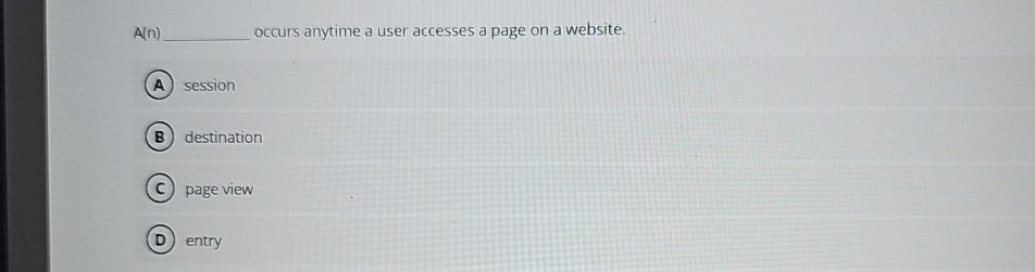 A ( n ) occurs anytime a user accesses a page on