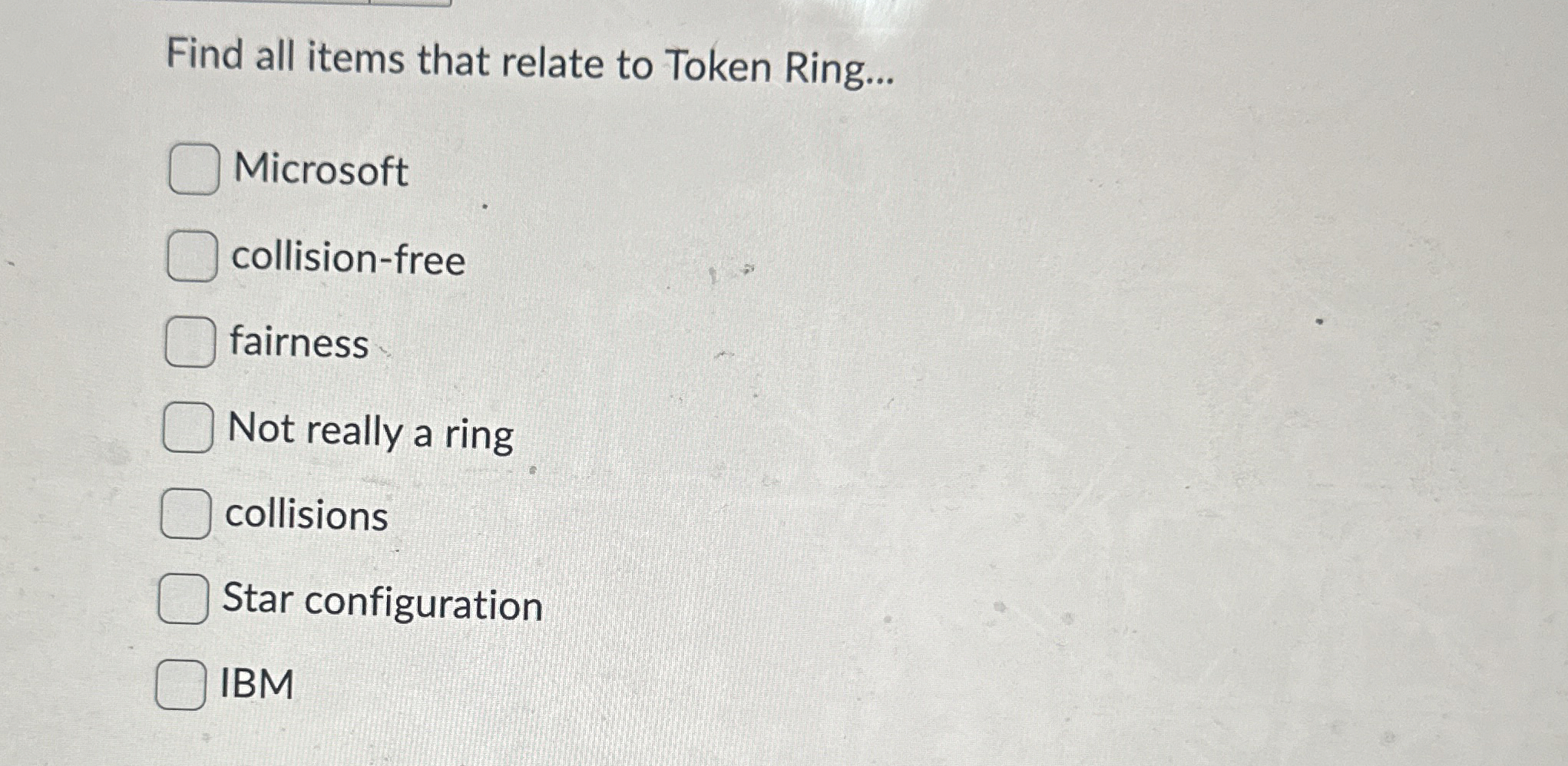 Find all items that relate to Token Ring...
