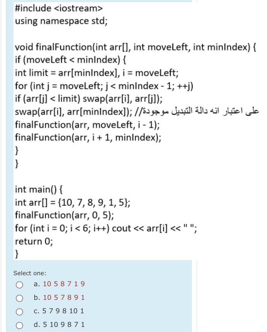 Select one:a . 1 0 5 8 7 1 9 b . 1 0 5 7 8 9 1 c