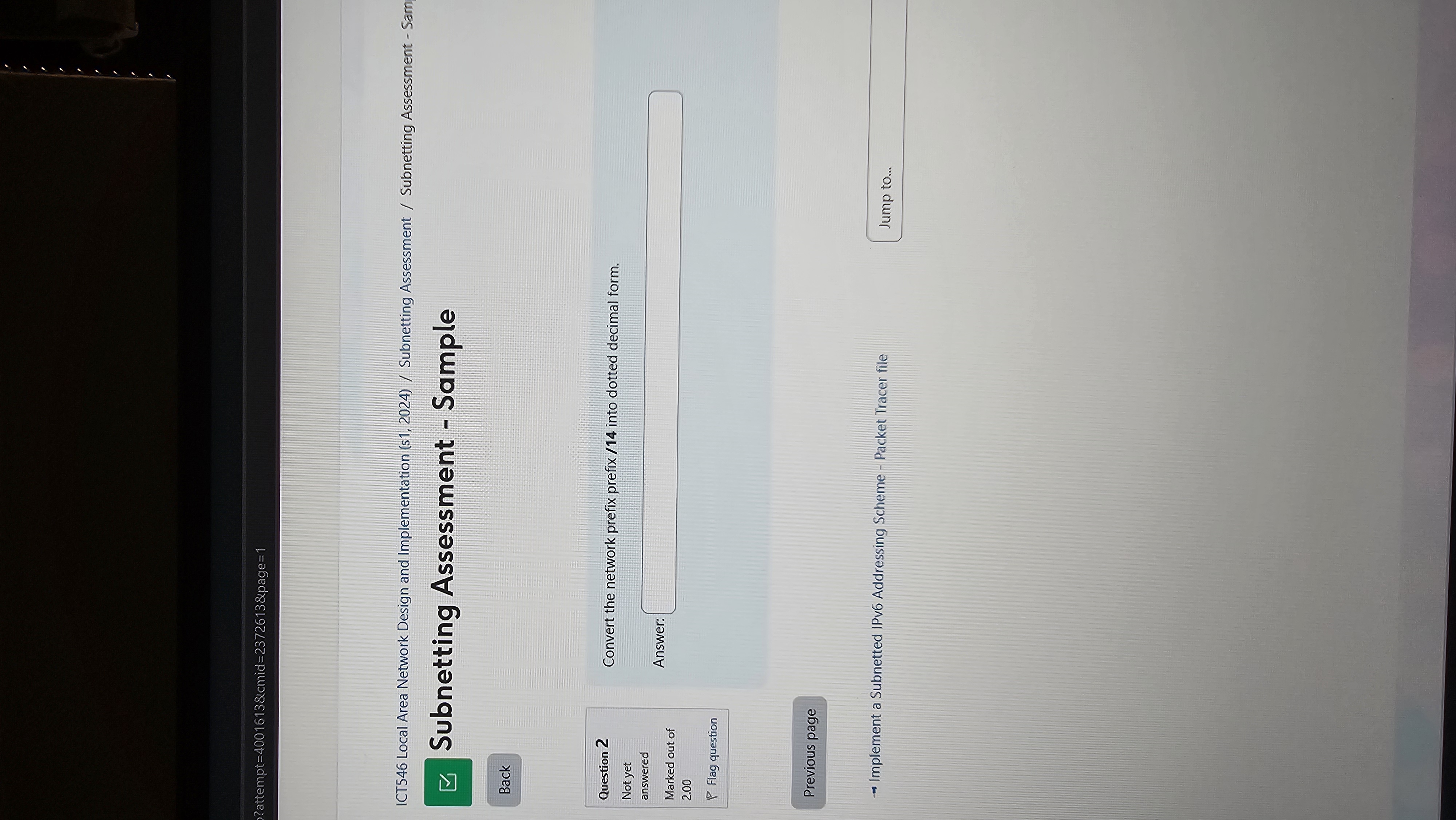 Convert the network prefix prefix / 1 4 into