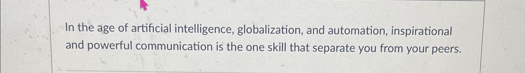 In the age of artificial intelligence,
