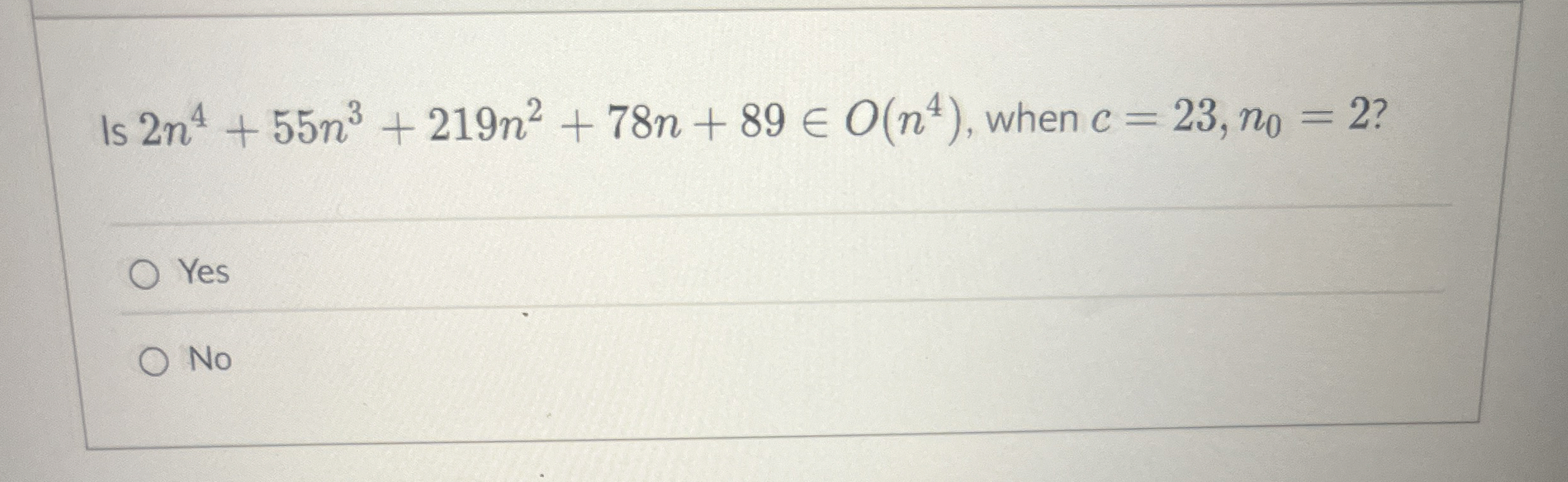 Is 2 n 4 + 5 5 n 3 + 2 1 9 n 2 + 7 8 n + 8 9 inO