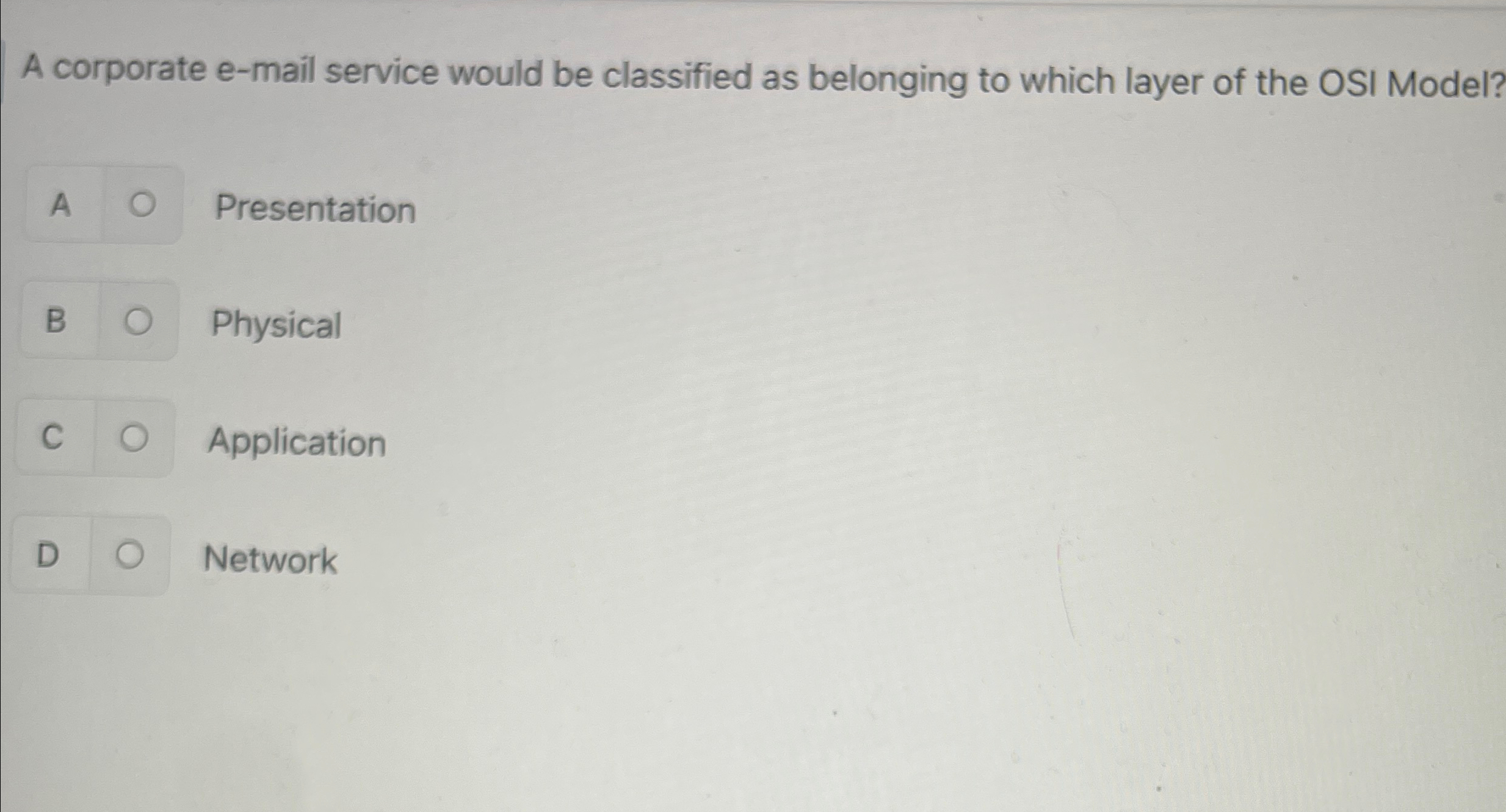 A corporate e - mail service would be classified