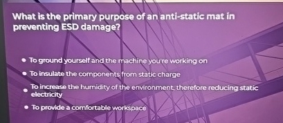 What is the primary purpose of an anti - static