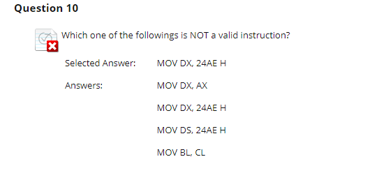 Question 1 0 Which one of the followings is NOT a