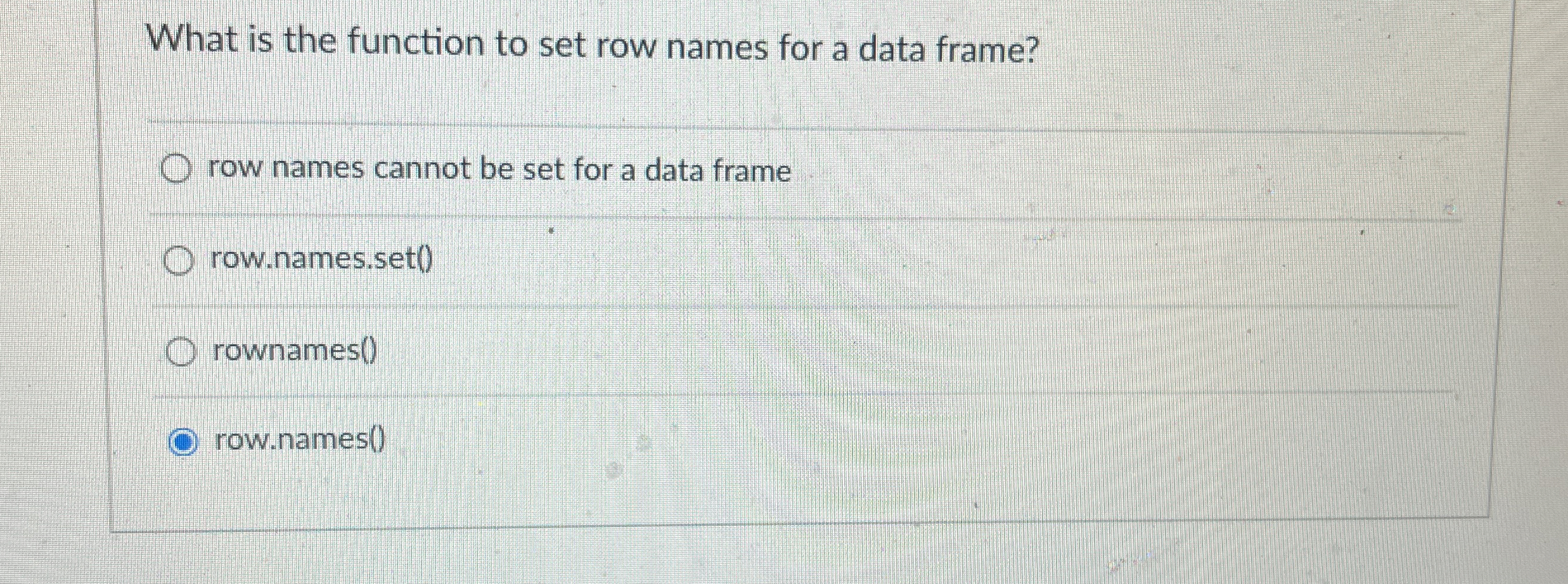 What is the function to set row names for a data