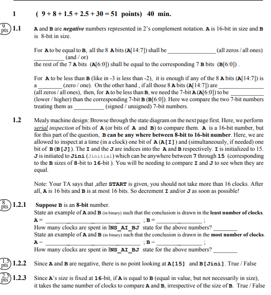 ( 9 + 8 + 1 . 5 + 2 . 5 + 3 0 = 5 1 points ) 4 0