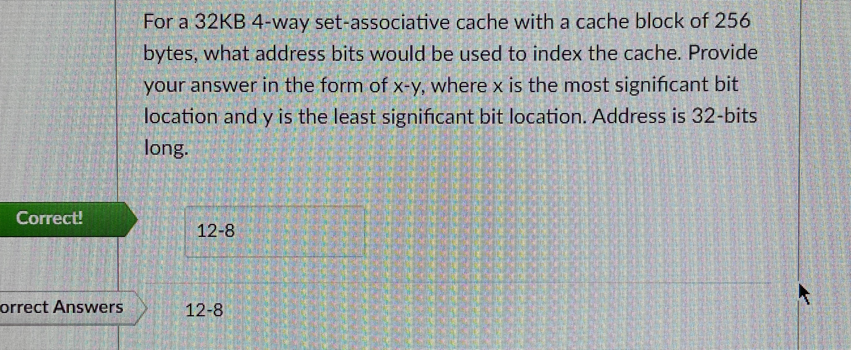 For a 3 2 KB 4 - way set - associative cache with