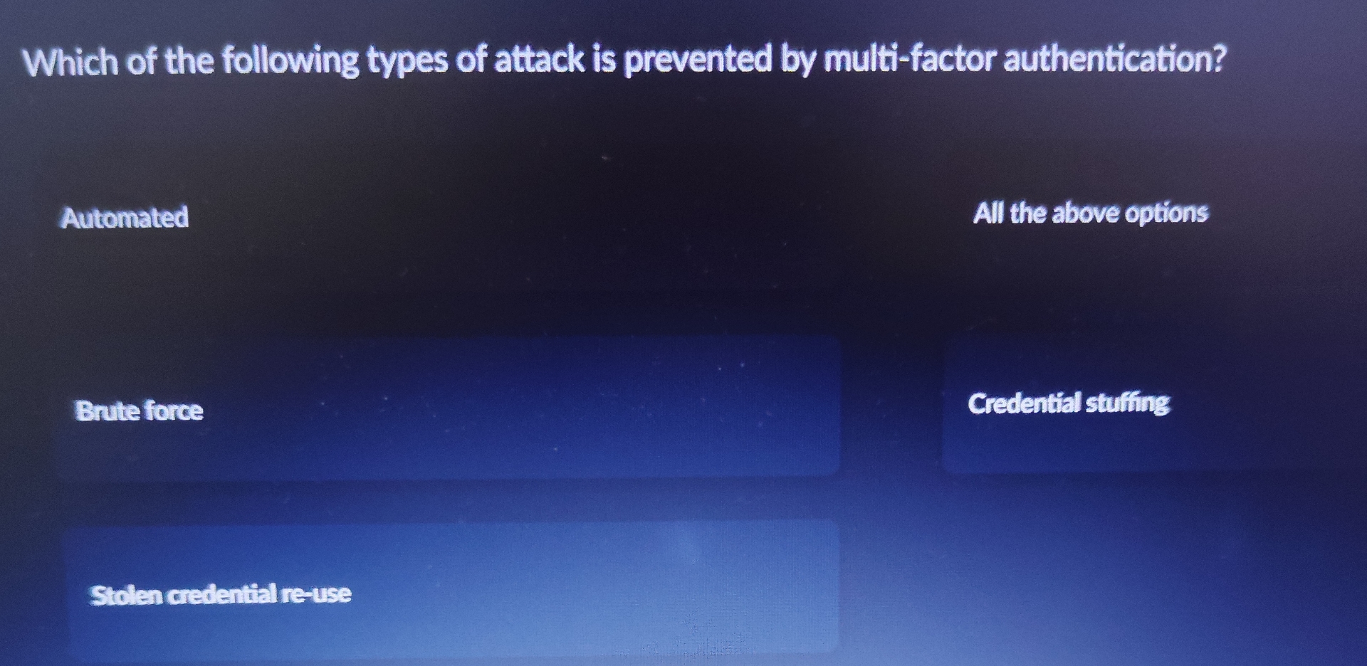 Which of the following types of attack is