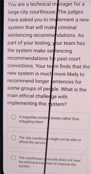 You are a technical m nager for a large city