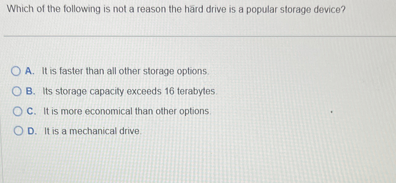 Which of the following is not a reason the h rd