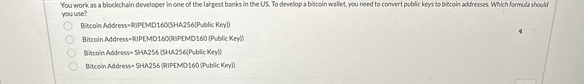 You work as a blockchain developer in one of the