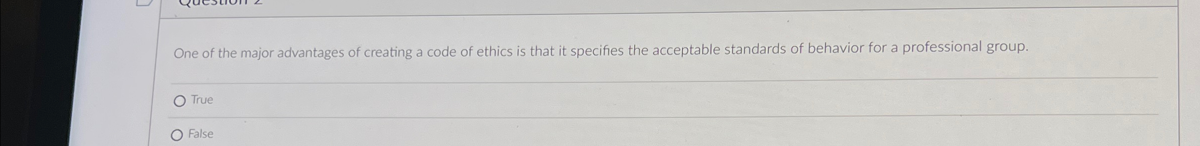 One of the major advantages of creating a code of