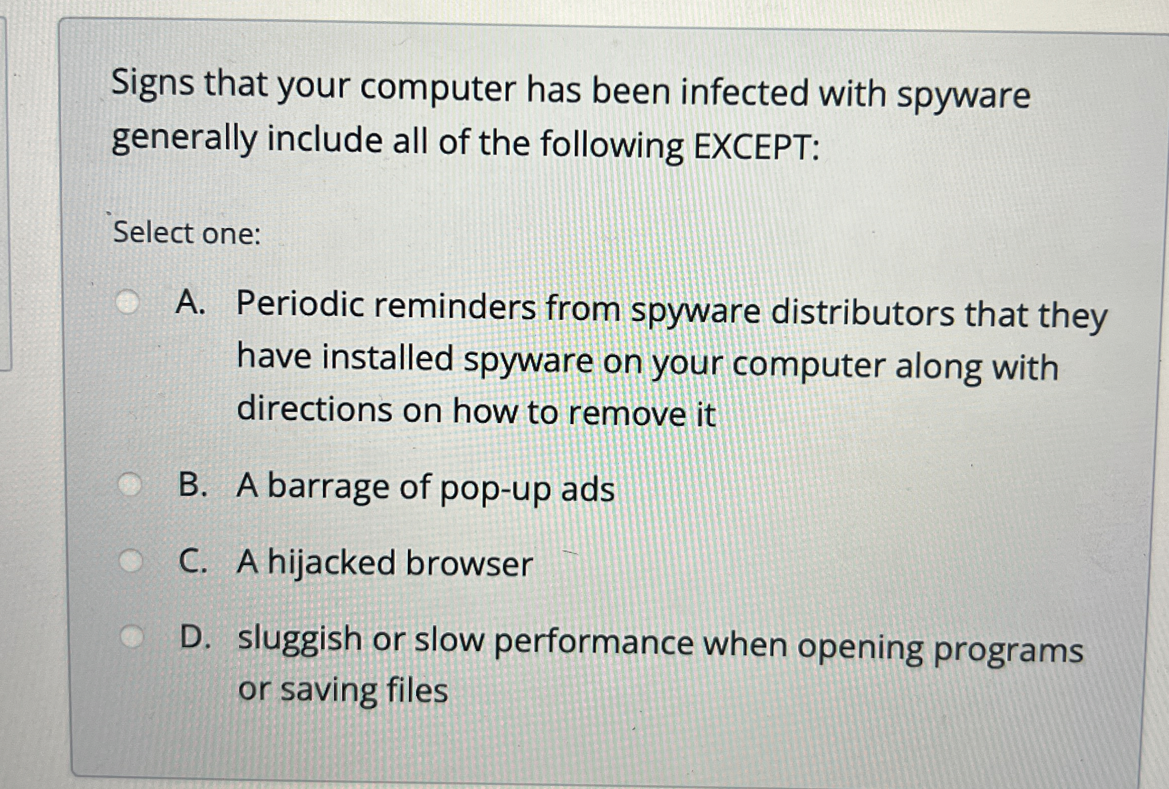 Signs that your computer has been infected with