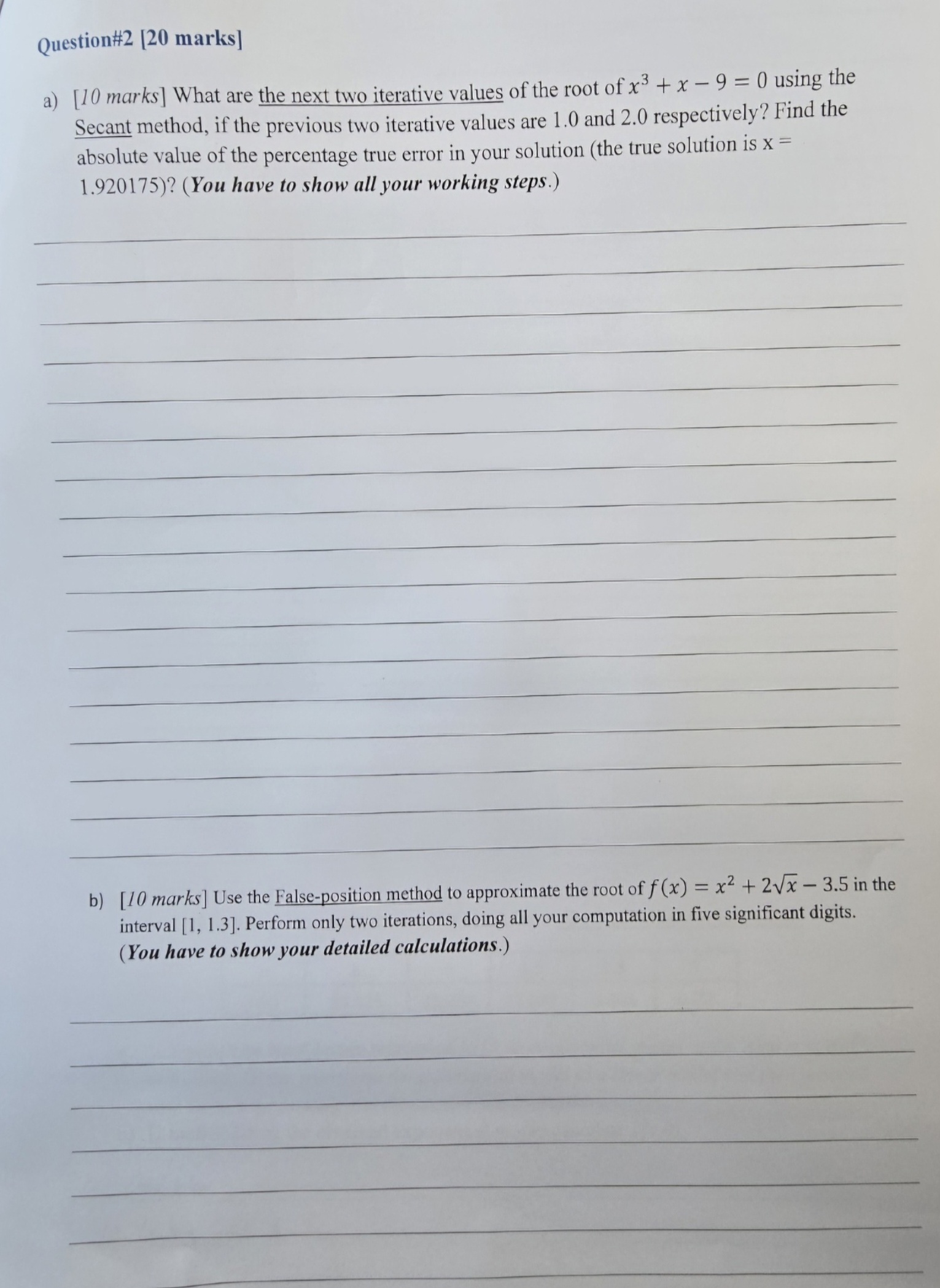 It is a numerical method problem. Give me a